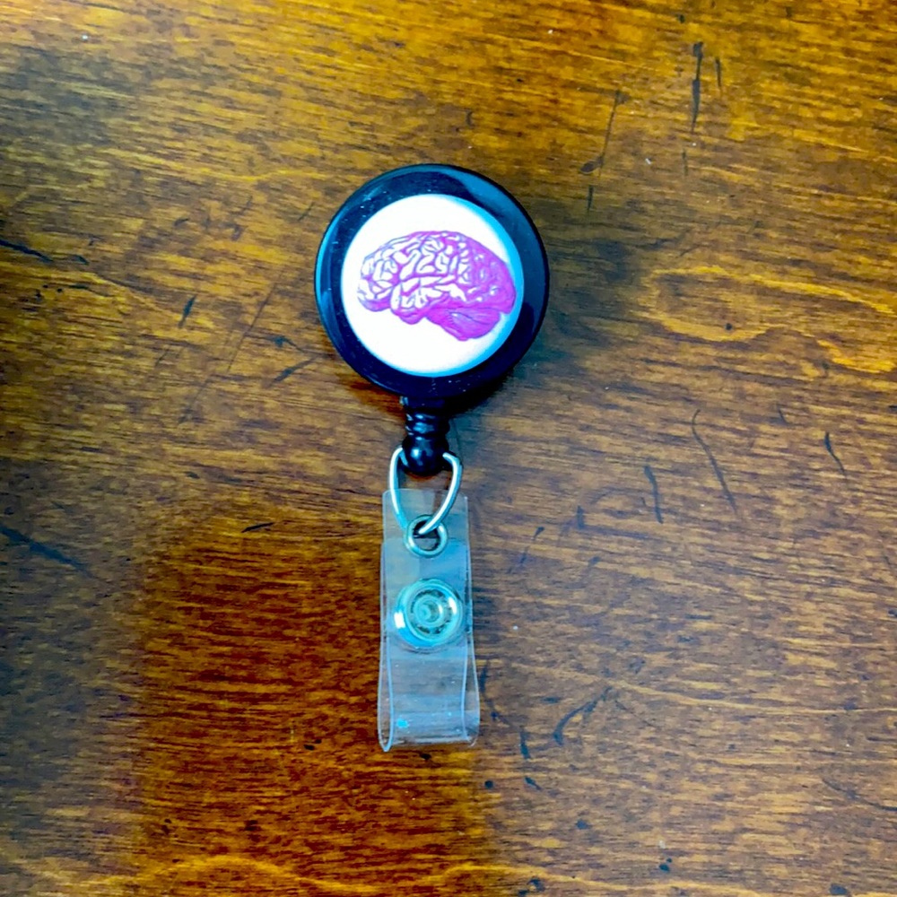 Neurology Healthcare Brain Retractable ID Badge Reel Badge Holder Alligator Clip